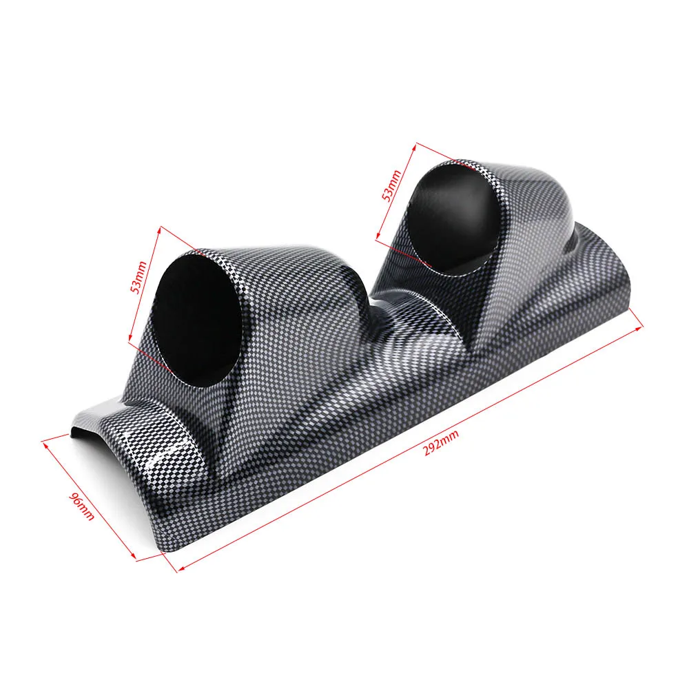 52MM Universal Car Left Driver Carbon Fiber Gauge Pod A Pillar Pod 2 Hole Gauge Mount Holder Pod Side Meter