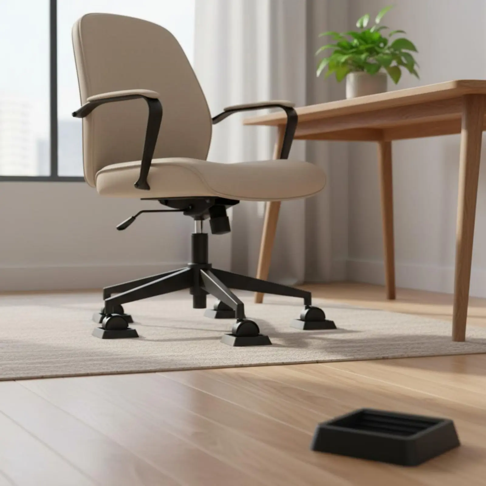5 Pieces Furniture Wheel Holder Wear-Resistant Rubber Wheel Holder Rubber Floor Protector Pad Long-Lasting Non-Slip Furniture