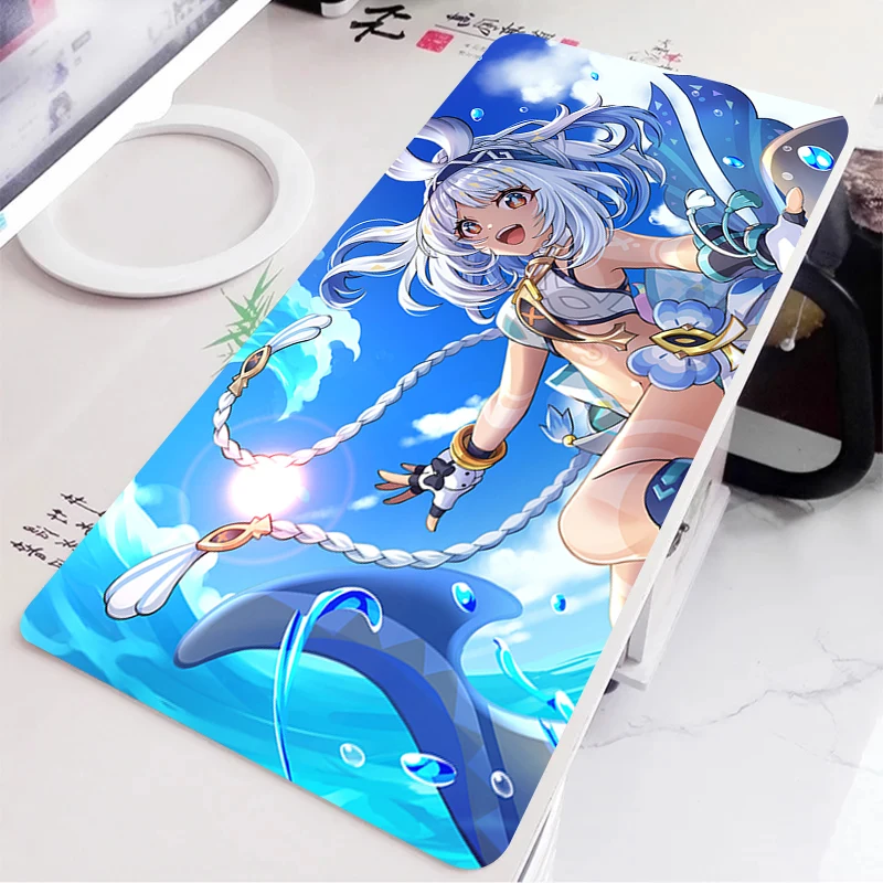 Genshin Impact Mualani Mousepad Large Office Accessories Rubber Mouse Pad Anime Girl Cute Desk Mat Gaming Pc Cabinet Laptop Pads