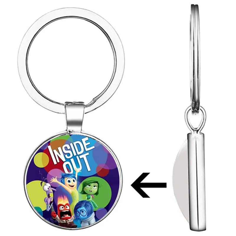 Disney Inside Out 2 Time Gem Pendants Keychain Action Figures Toys Cartoon Accessories for Car Bag Keychains Kids Birthday Gifts