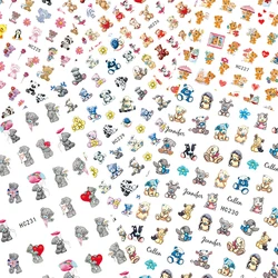 Cartoon Bear Nail Stickers 3D Disney Princess Anime Sliders Nail Art Decals DIY Mickey Mouse Nail Art Decoration Nail Supplies
