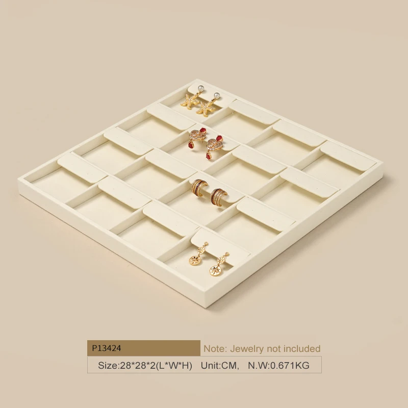 NONE Woodten Schmuck Display Prop Tray frei kombiniert beliebte Schmuck Display Stand Aufbewahrung stablett Ring Ohrring Halskette Organizer Set 10