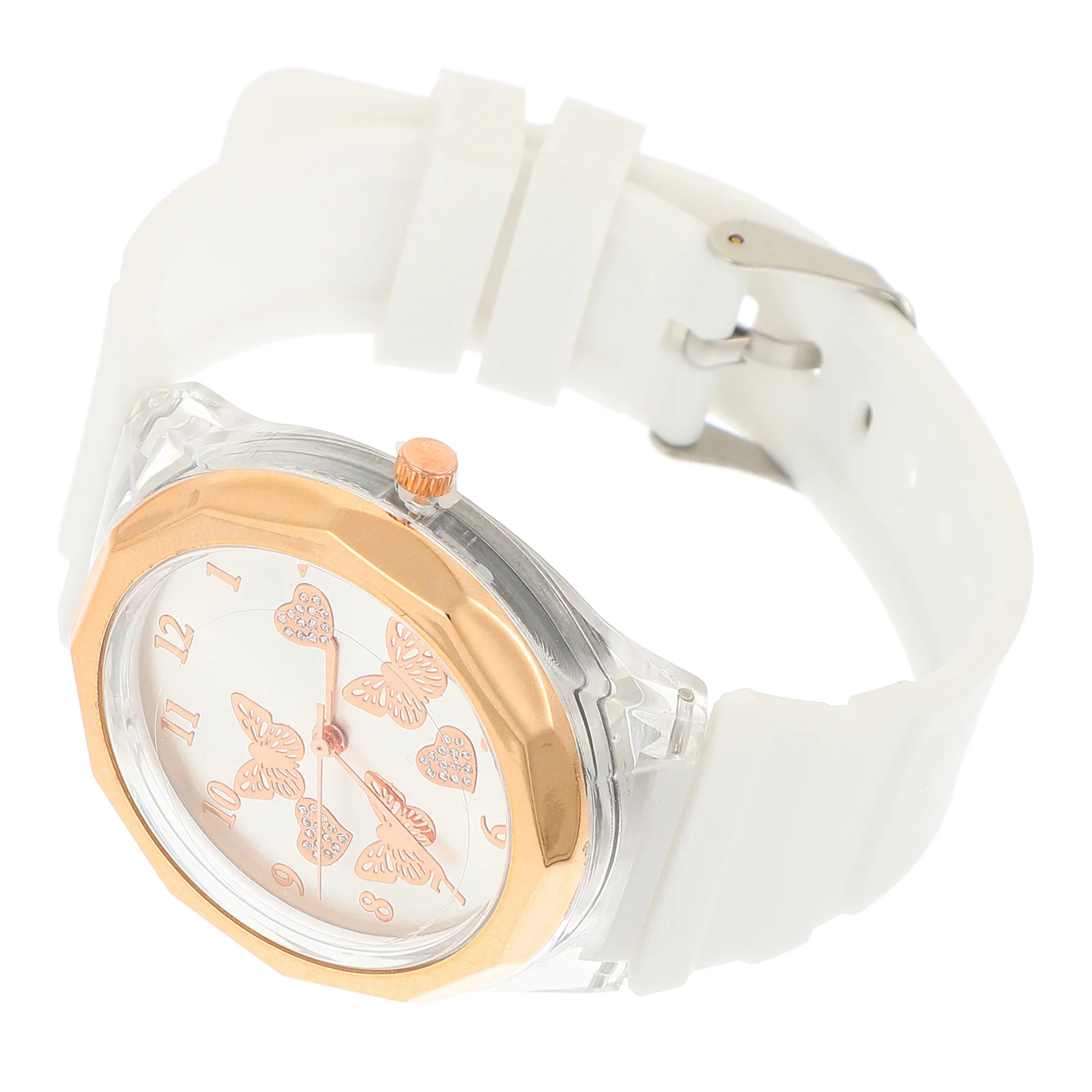 ساعة نسائية بسوار من السيليكون على شكل فراشات، ساعة يد عصرية ناعمة ومريحة، ساعة يد نسائية أنيقة