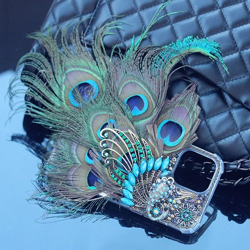 

Suitable for iPhone case original peacock feather exaggerated customisation, shipped within 10 days