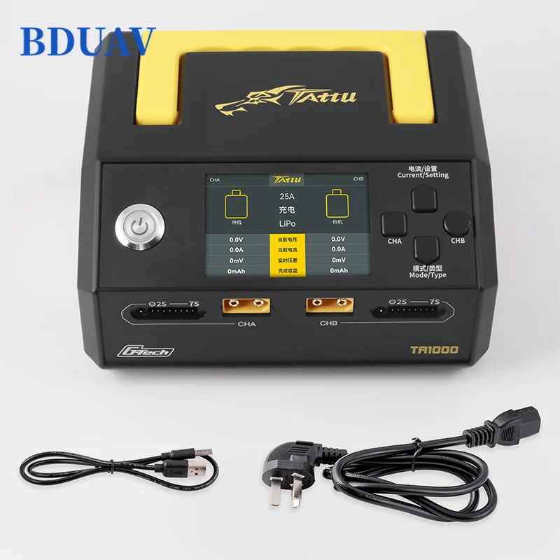 Tattu TA1000 G-Tech Dual-channel Charger 25A*2 1000W for 1S-7S Drone Battery