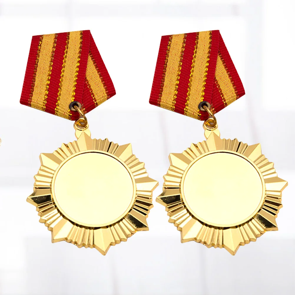

2pcs Marathon Medal Alloy Award Sports Metals Gold Race Trophies Honors Competition Gifts Memorabilia Events