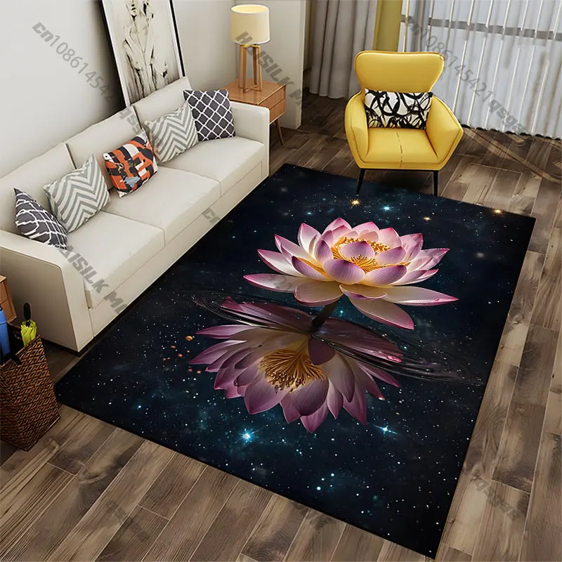 Lotus reflection cosmic tranquility beauty carpet Yoga living room room decor children's crawling mat doormat area rug