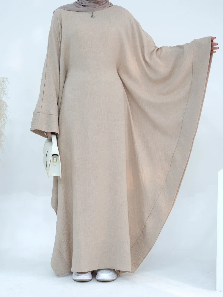 Eid Muslim WomenParty Dress 2026 Bat Sleeve Vestidols Abaya Morocco Ramadan Lace-up Kaftan Islam Dubai Arab Long Robe Spring 3