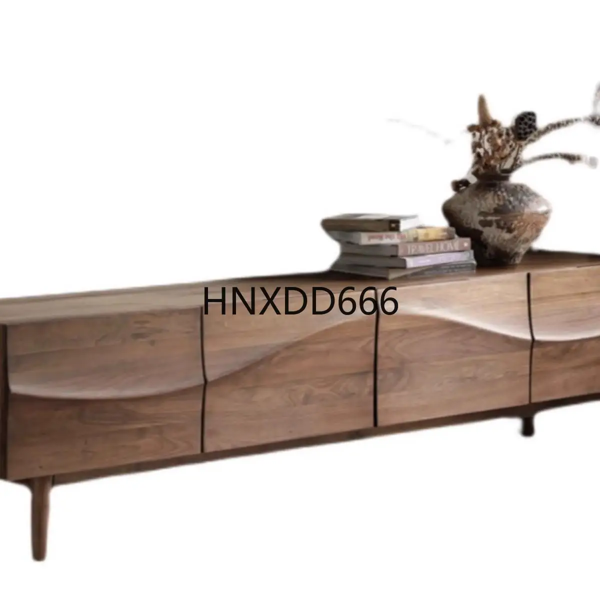

Black walnut solid wood simple TV cabinet
