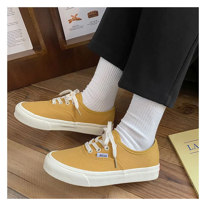 2024 Summer Women Flat Canvas Shoes Girls Students Solid Color Sneakers Lace Up Pink Tennis Shoes Black Casual Shoes 35-40