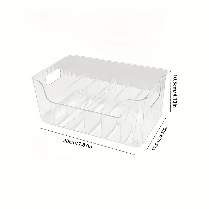 1pc Clear Plastic Seasoning Storage Box with Adjustable Divider | Versatile Kitchen Organizer for Spices, Snacks and Small Items