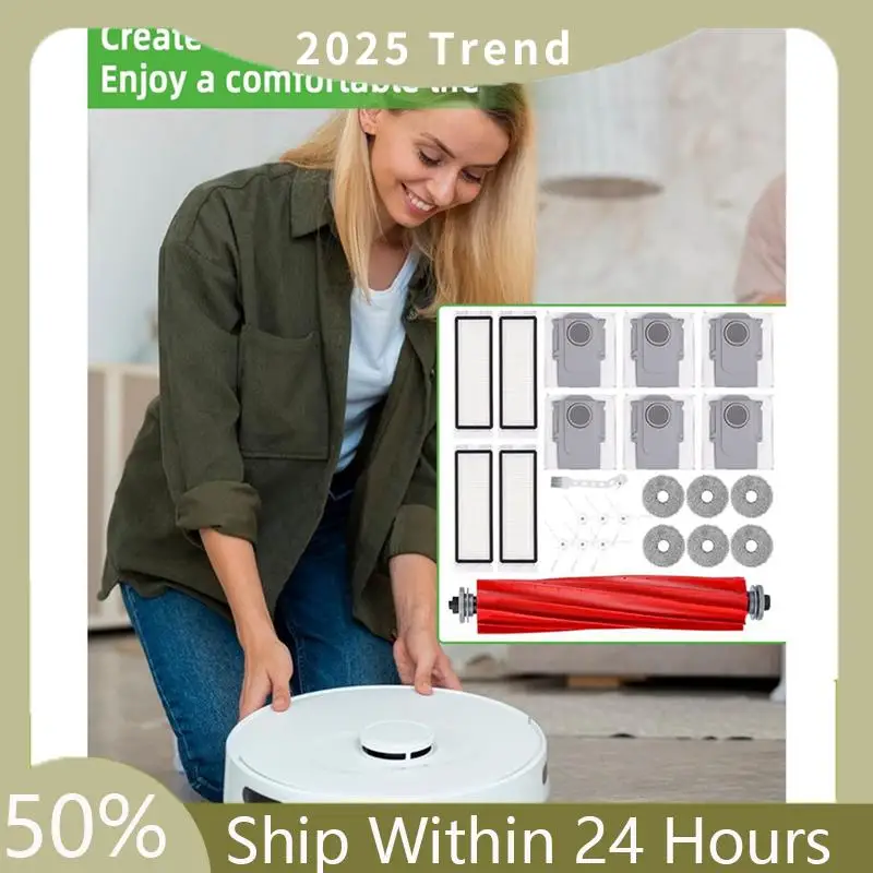 Zestaw górny A75X Top 2 do Roborock Q Revo S/Q Revo Maxv/Q Revo Pro Robot Odkurzacz Szczotka Główna Boczna Filtry Hepa Ścierka Mopująca Worek na Kurz