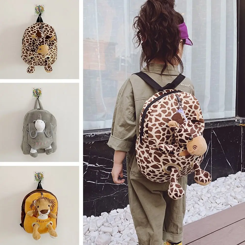 

Cartoon Backpack Girls Boys Plush Adjustable Schoolbags Stuffed Animal Bag Kindergarten Plush Backpack Toys Children's Gift