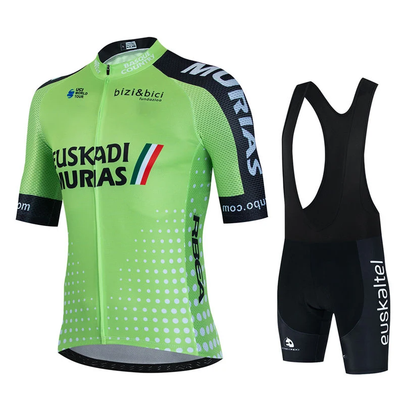 2023 Euskaltel Euskadi Cycling Jersey Set Summer Cycling Clothing Men Kits Road Bike Shirts Suit Bicycle Bib Shorts MTB Maillot