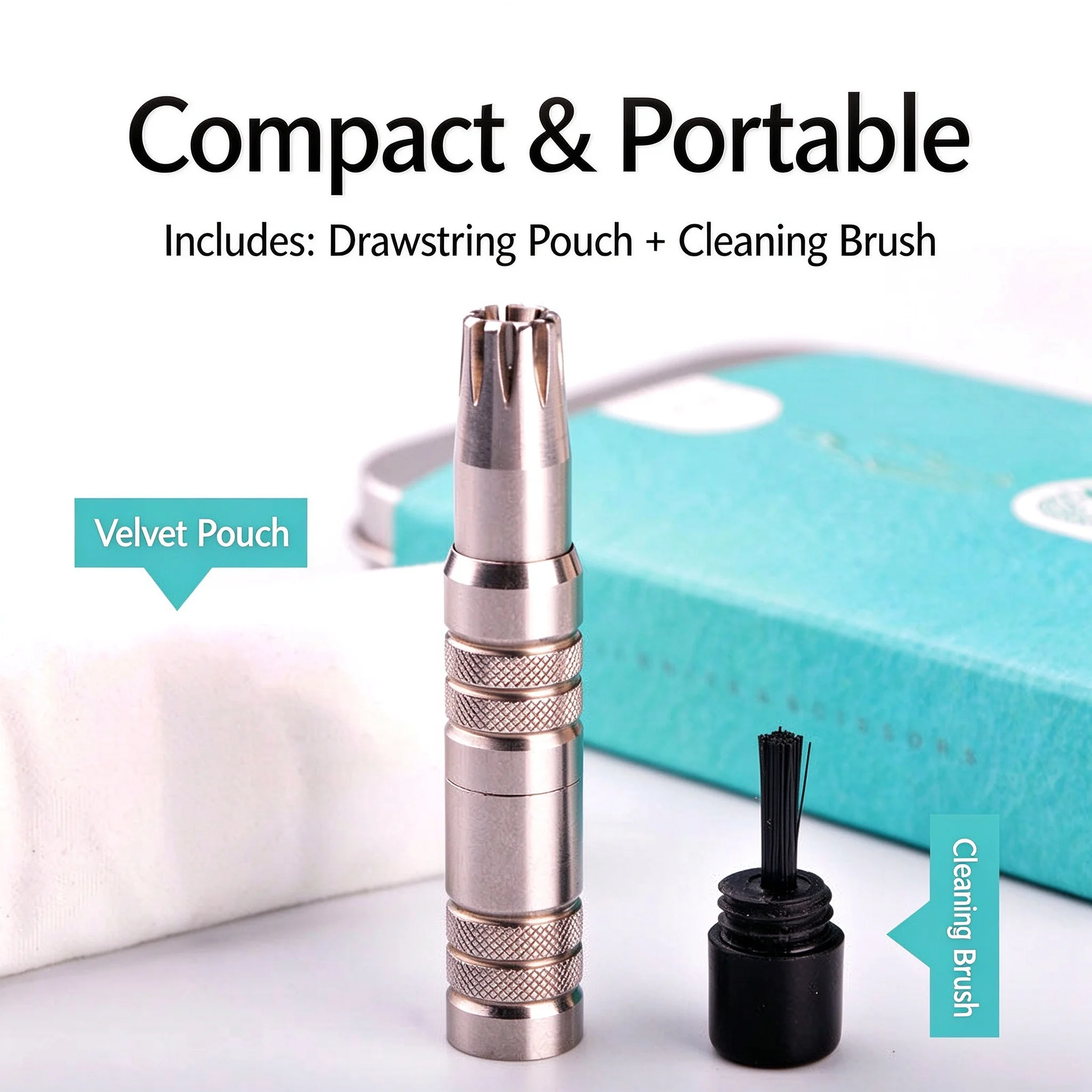 Stainless Steel Manual Nose Hair Trimmer, Mechanical Ear & Nose Hair Clipper for Men Women, Portable Washable Battery-Free Groom