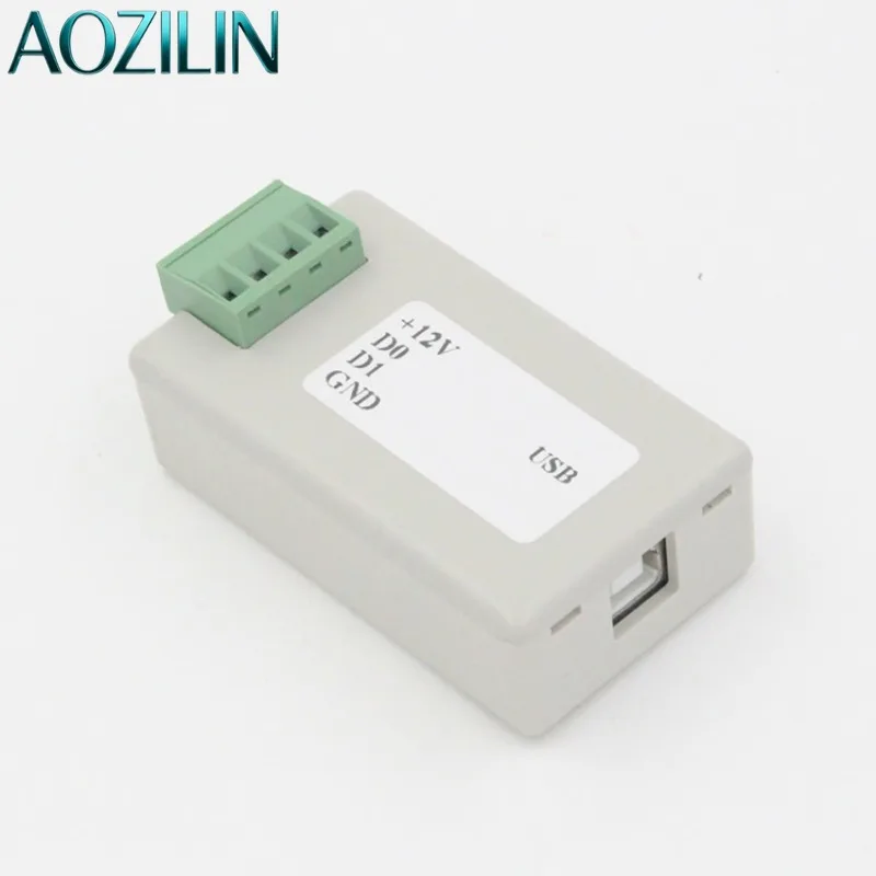 AOZILIN WG26 WG34 Wiegand to USB Adapter Virtual Keyboard & Virtual Serial Port Support Windows Android