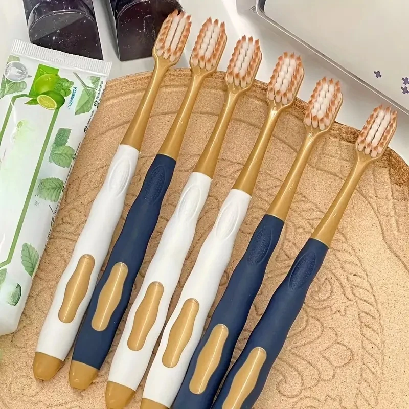 6pcs/set Toothbrush, Adult Household Wide Head Soft Hair Toothbrush, For Teeth Deep Cleaning