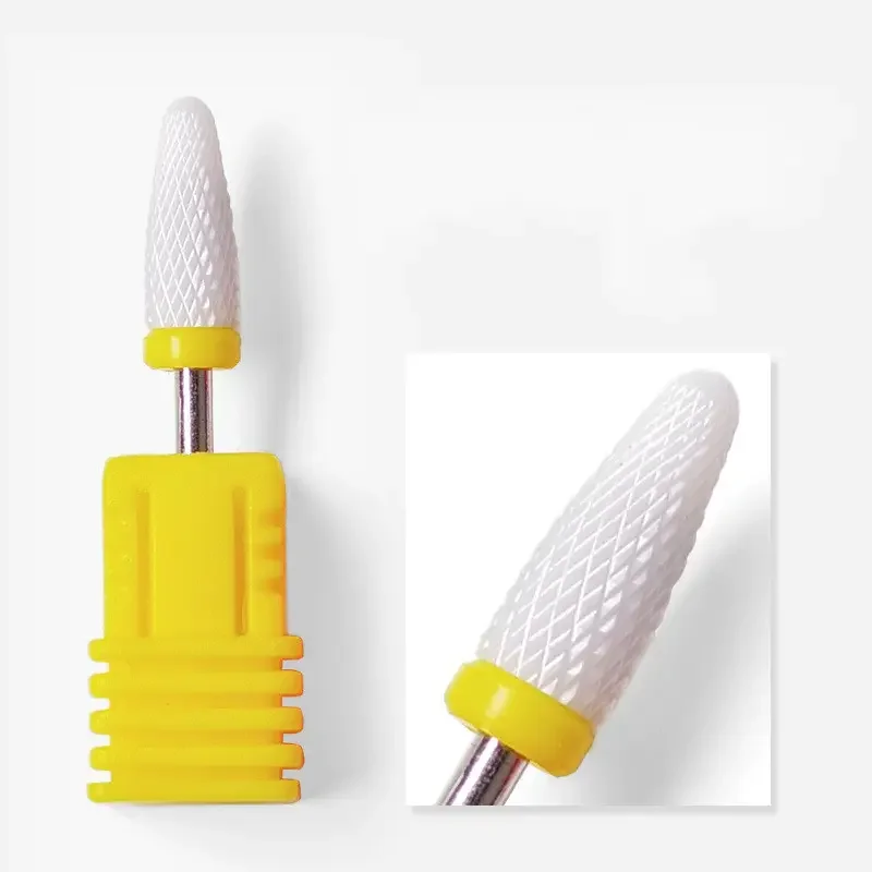 Set di punte per trapano per unghie in ceramica Punte per manicure per rimozione smalto gel Fresa per pulizia pelle morta per attrezzature per strumenti artistici