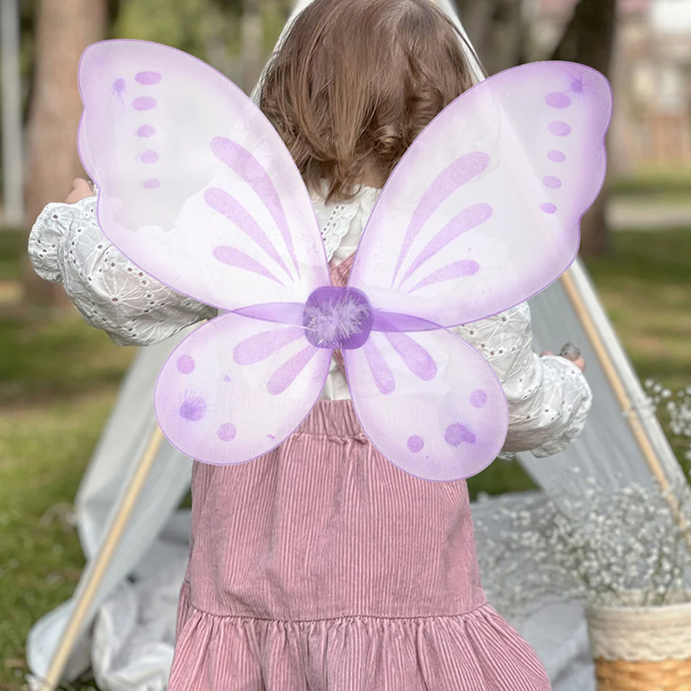 3-częściowy zestaw skrzydeł motyla, kostium wróżki dla dziewczynek na przyjęcie urodzinowe, przebranie na Halloween, lekkie skrzydła anioła dla dzieci