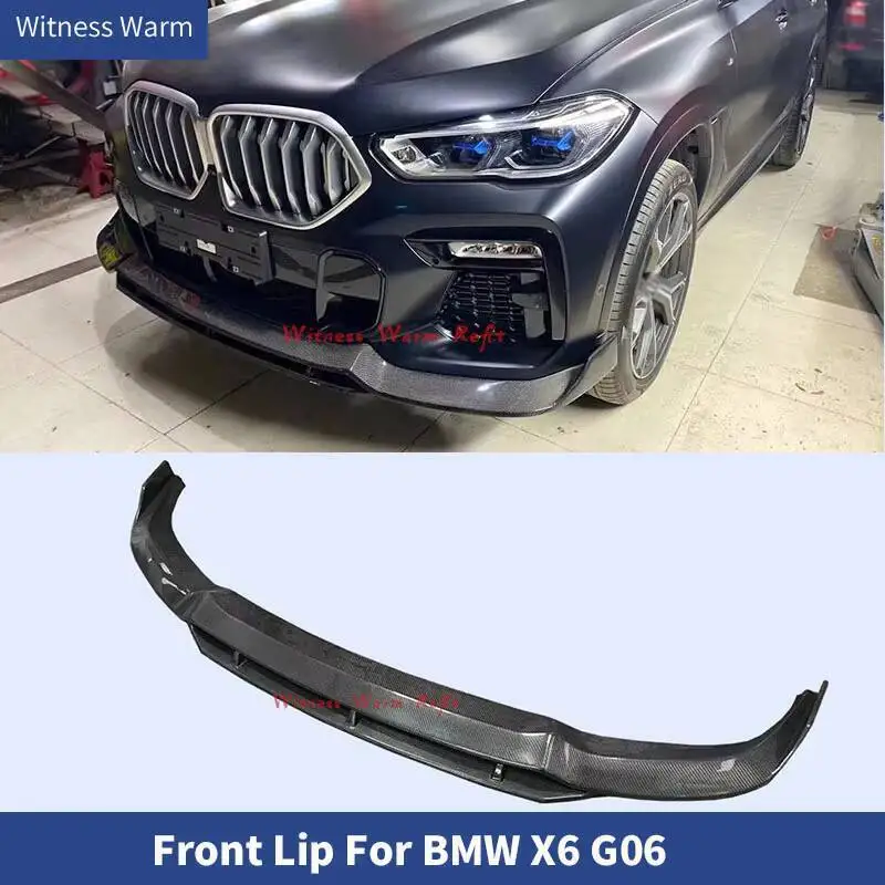 Protecteur de pare-chocs de voiture en fibre de carbone, couvercle de diffuseur avant, convient pour BMW X6, G06, 2019, 2020, 2021, haute qualité