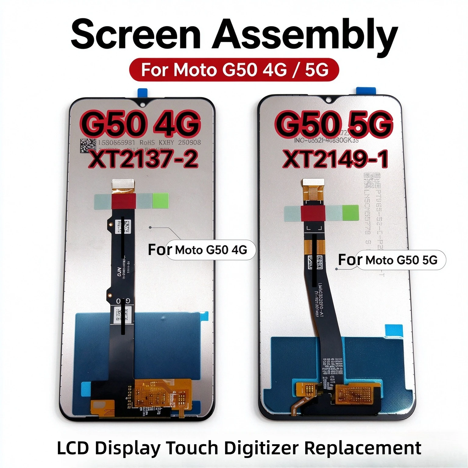 For Moto G50 4G XT2137-2 / 5G XT2149-1 LCD Display Touch Screen Digitizer Full Assembly Replacement