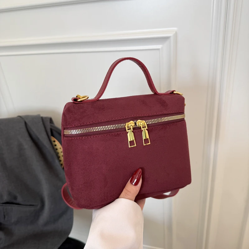 

Faux Suede Solid Color Satchels Autumn/winter New Versatile 2025 Hot Sale Bags for Women Fashion Commuting Shoulder Bag