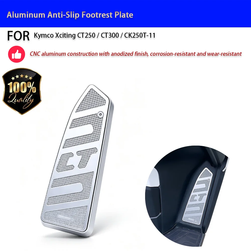 For Kymco CT250 CT300 Aluminum Anti-Slip Footrest Plate CNC No-Drill Accesorios Moto Accessori Moto