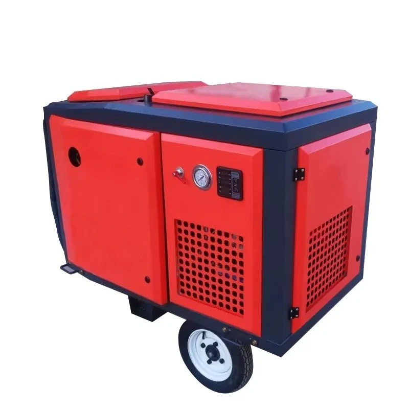 Mini high pressure gas driven submersible engine portable light wheel screw air compressor pump for sale