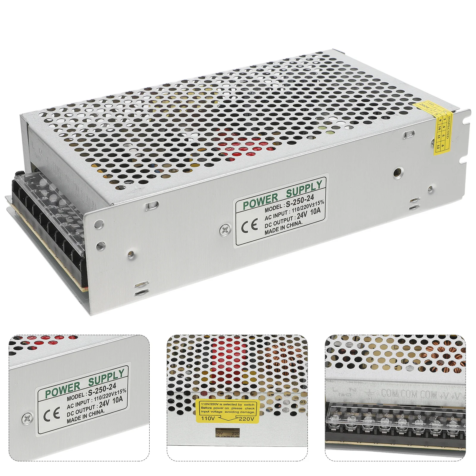 

250W Universal LED Power Supply Adapter Constant Voltage for Light Strips Cctv Projects Efficient Heat Dissipation