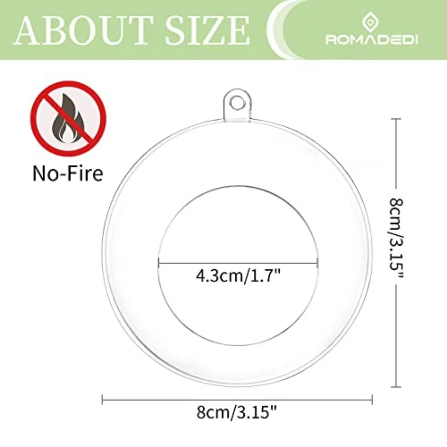 Tealight Holders Globes Fillable Acrylic: Bulk Hanging Tea Light Ball Bulb 3.15'' Ornaments Fillable for Party Wedding Centerpi - view 3