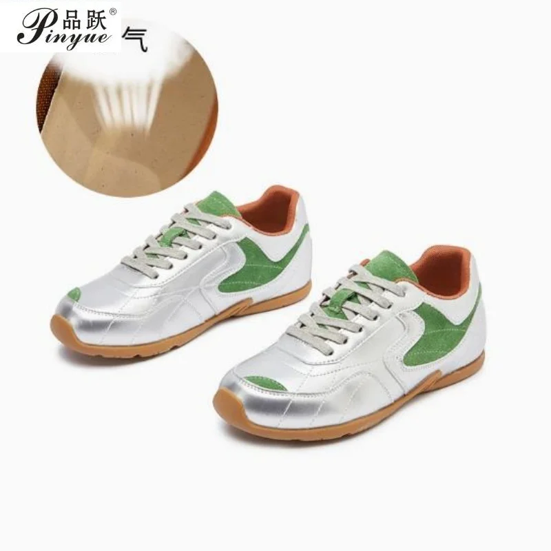 

Women German Training Shoes New Genuine Leather Women Sneakers Flat Lace-up Retro Large Size Forrest Gump Shoes 35-40