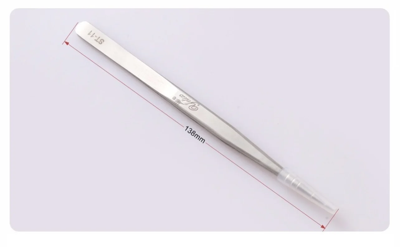 Yelix ST Series Stainless Steel Eyelash Tweezers Fake Eye Lash Tweezers Professional Makeup Tools For Beginners