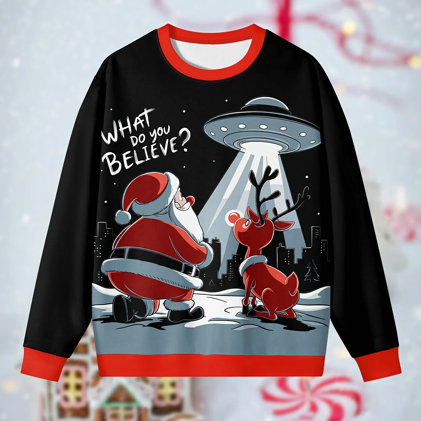 

Fun Santa Claus Printed Fashion Sport Men's Sweatshirts Autumn Casual Crew Neck Pullover Top Ugly Cugly Christmas Women Clothing