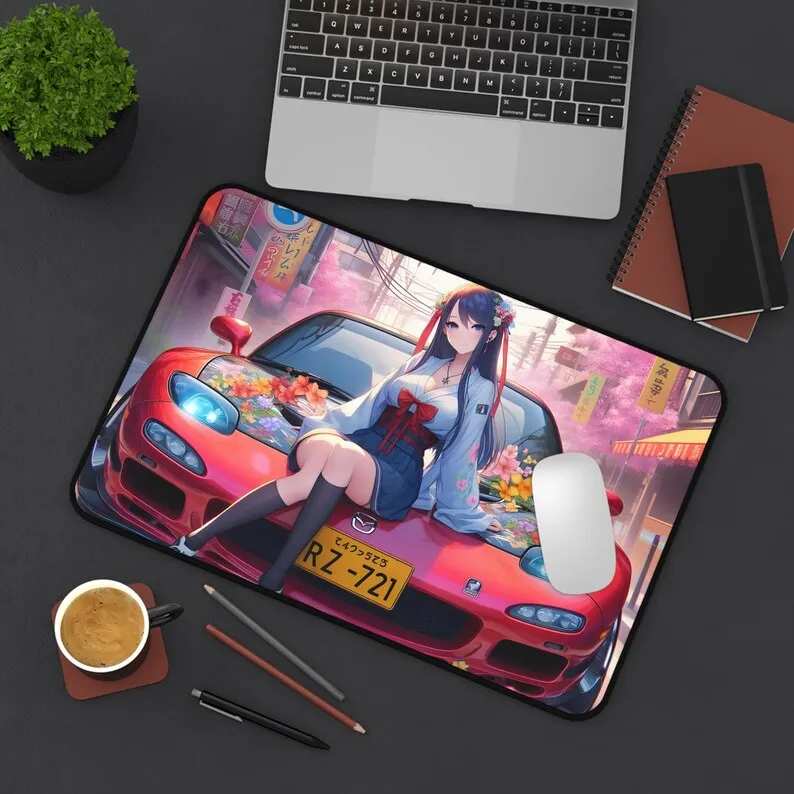 Tappetino da scrivania RX-7 |   Tappetino per mouse per ragazza JDM |   Blocco da scrivania Ahegao |   Tappetino per auto anime |   Tappetino da scrivania per giochi per PC |   Antiscivolo |   Resistente |   Regalo del giocatore