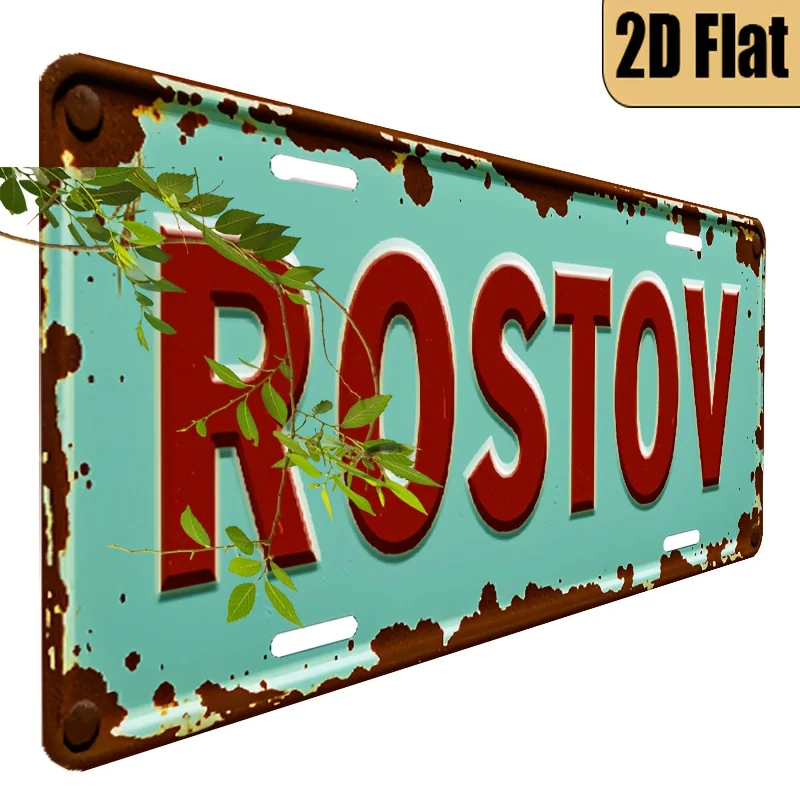 1pc, 2D flat, vintage style aluminum license plate