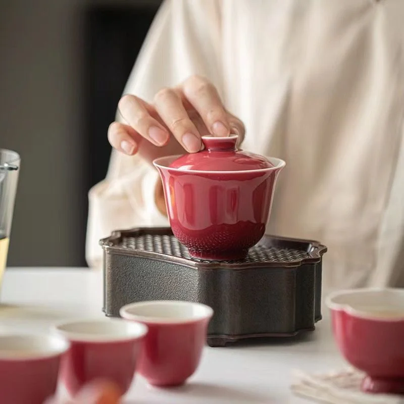 

Gaiwan Chawan Tea Cup Puer Bowl Set Soup Tureen Chinese Kung Fu Mugs Porcelain Ceramic Tableware Ceremony Embryo White Akadama