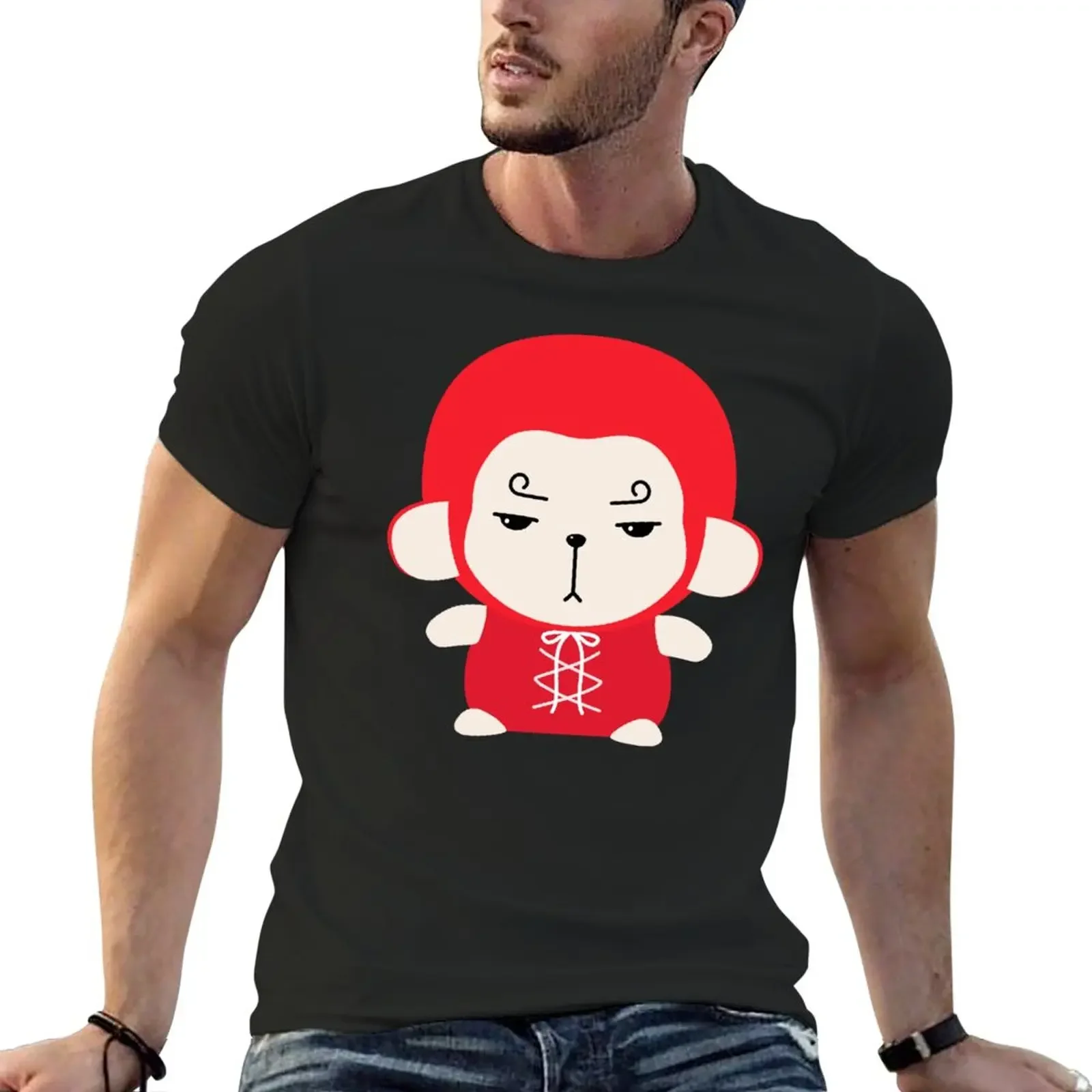 

Hwayugi Mikucos Monkey King Doll Plush A Korean Odyssey Sticker T-Shirt sweat summer top hippie clothes workout shirts for men