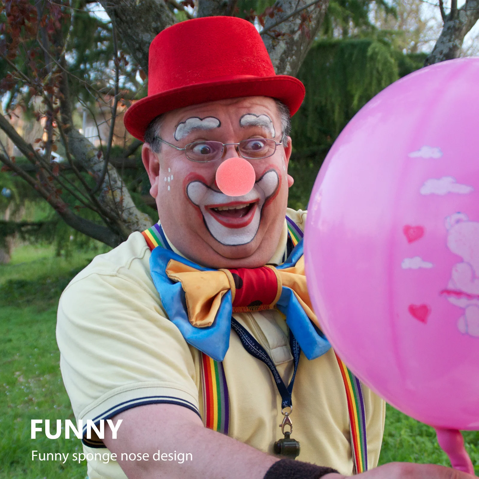 40Pcs Clown Nase Requisiten Schwamm Cosplay Zubehör Helle Farbe Tragbare Leichte Dress Up Party Liefert Zirkus