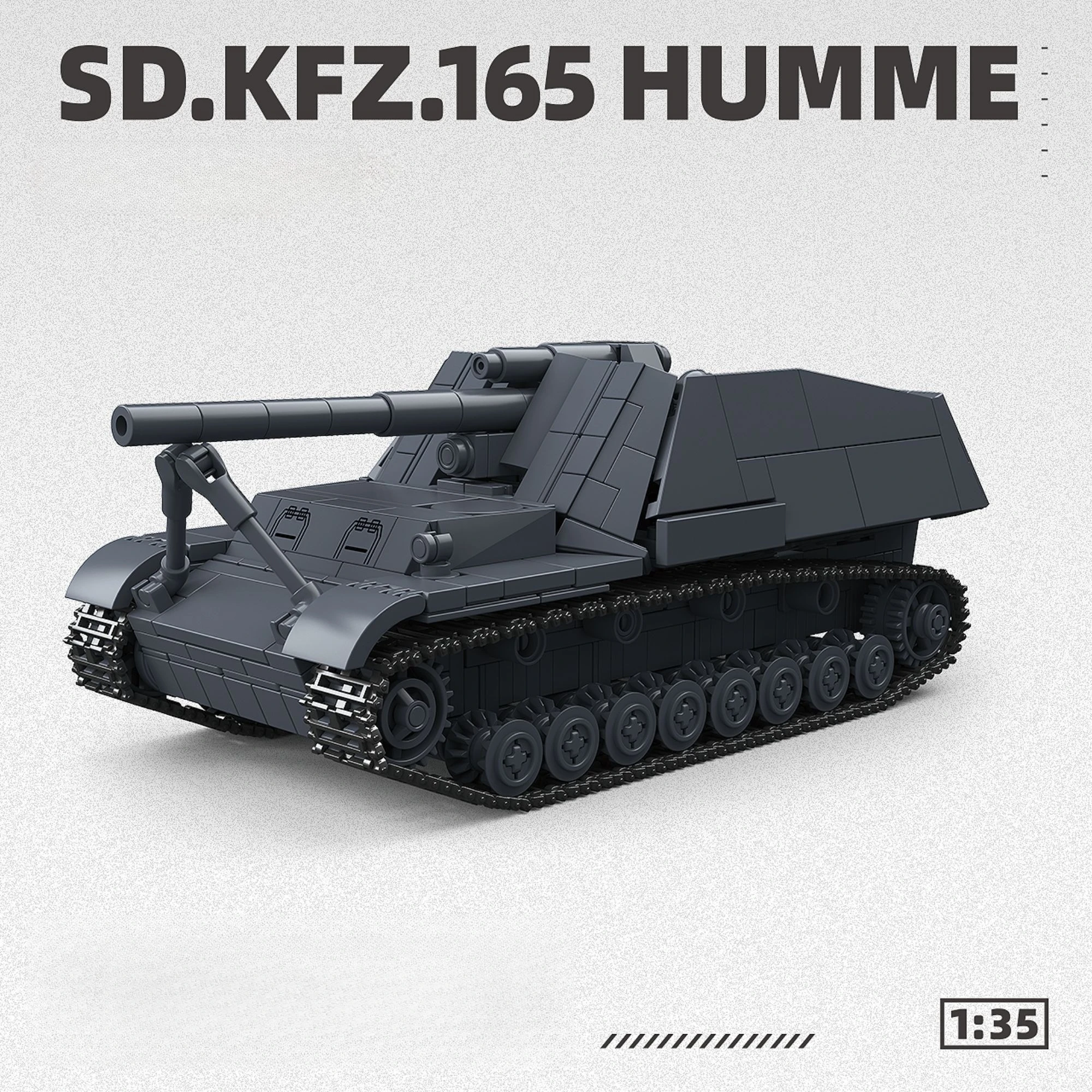 

767pcs Sd.Kfz. 165 Hummel Building Blocks WWII German Wild Bee Self-propelled Artillery Military Bricks Toys for Adults Gifts