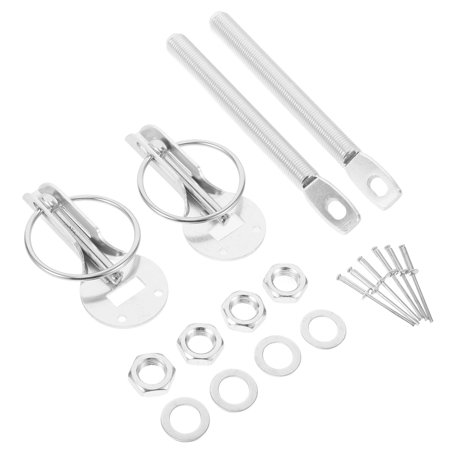 

Universal Hood Lock Pin Kit Quick Release Car Engine Silver Racing Automotive Invisible Mechanism Easy Installation