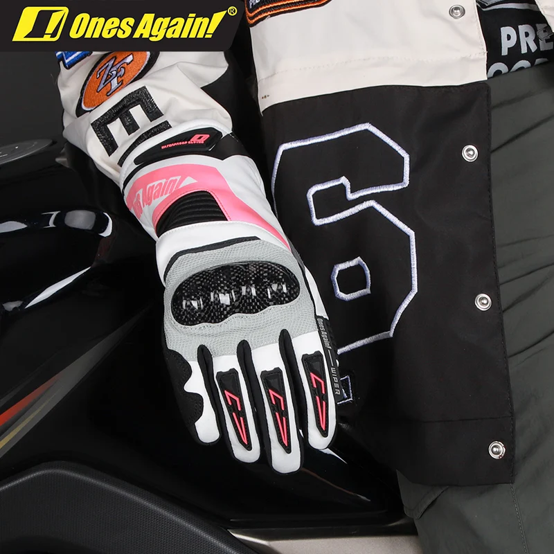 OnesAgain Motocross Winter Long Style Riding Gloves Guantes Moto Men's Waterproof Windproof Warm Women Rider Motorcycle Gloves