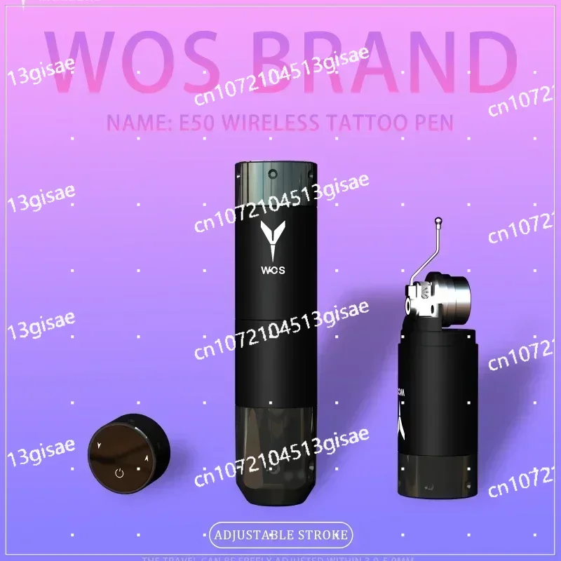 Wireless Tattoo Pen WOS E50 Adjustable Cam Design Travel from 3.0mm to 5.0mm 280g Torque Original Design