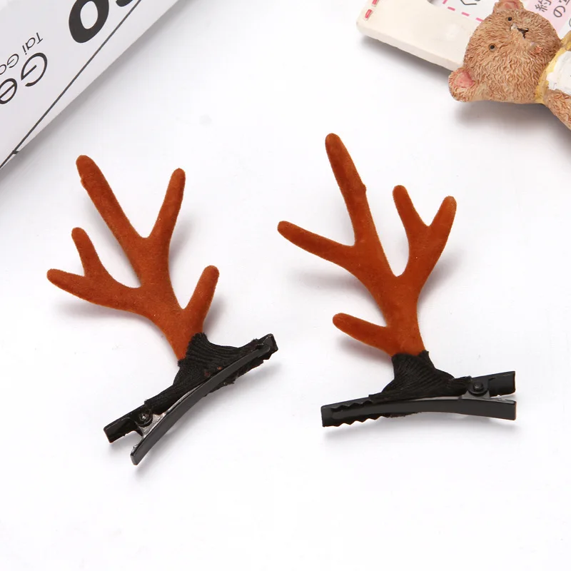 2 Stück Weihnachten Rentiergeweih Haarspangen Niedliche Hirschgeweih Stirnbänder Hirschohren Haarnadeln Weihnachten Haarschmuck – Detail 9