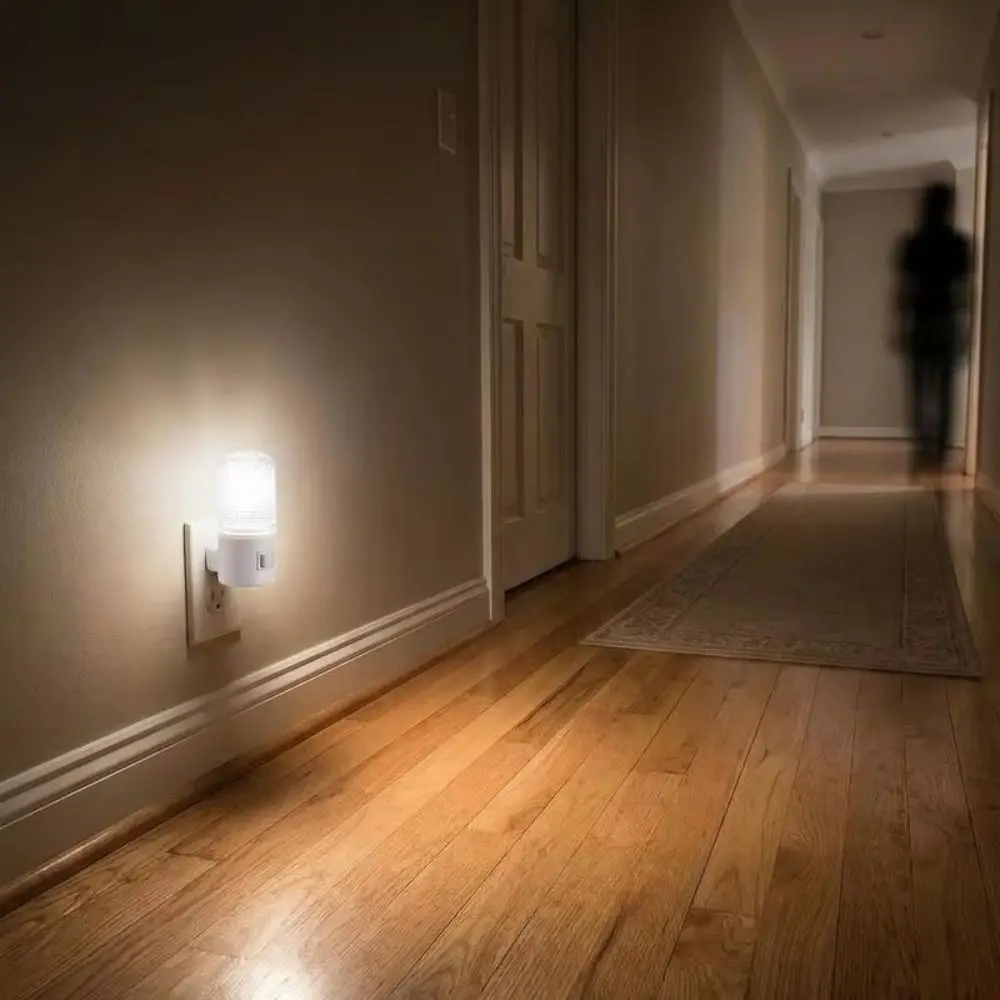 3W Plug-in Night Light Energy-saving with Switch Cylindrical Night Light White LED Soft Glow European Standard Night Light