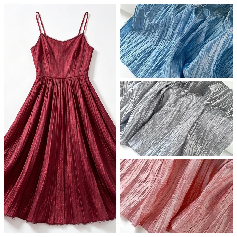 

Ткань плиссе с эффектом светопропускания, продается на метры, для свадебной одежды, рукоделия, дизайнерских проектов, фоновая ткань, темно-фиолетовый, черный, розовый