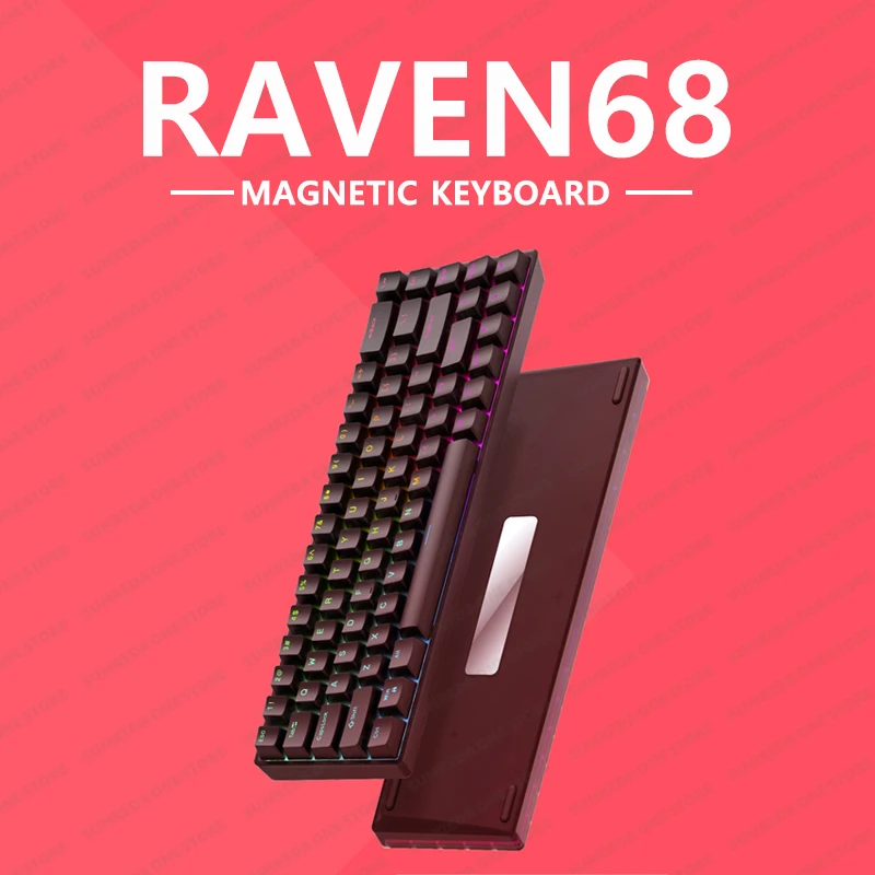 

Raven68 Mechanical Keyboard Wired Magnetic Switch 8K Gasket Gaming RGB Backlight Hot-swappable Esports Keyboard for PC Laptop