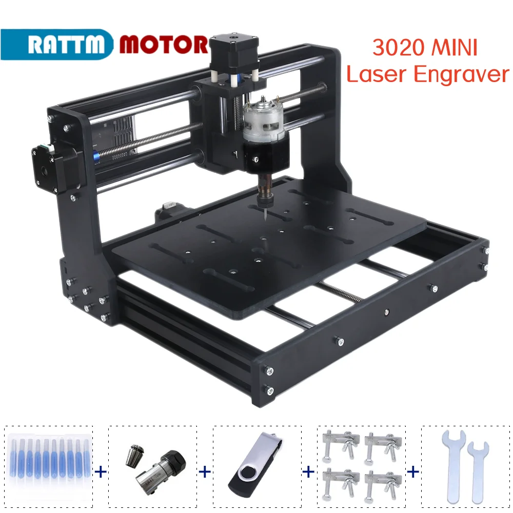 3020 MINI Laser Engraver DIY CNC Router Engraving Machine GRBL Control Milling Cutting For Acrylic PCB PVC Metal