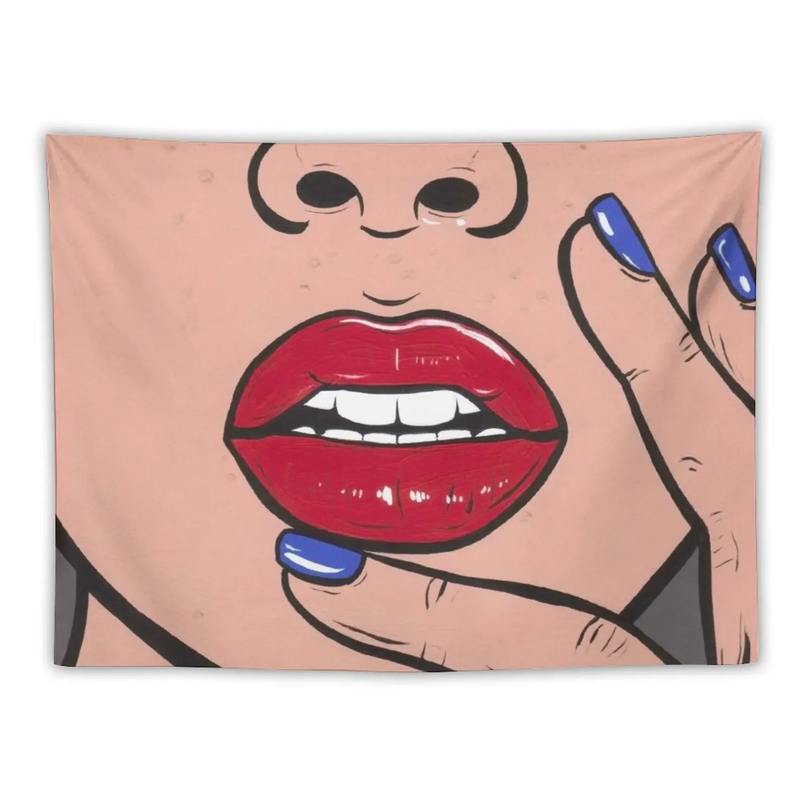 

Red Lips Comic Girl Tapestry Room Ornaments Decorations For Room Room Decor Cute Tapestry