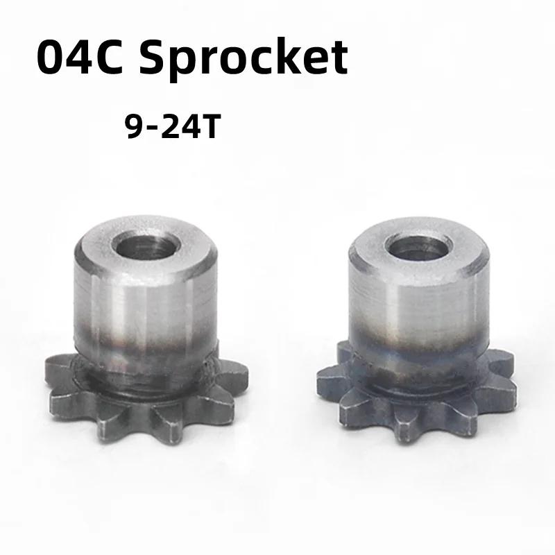 04C Chain Sprocket 9/10/11/12/13/14/15/16/17/18/19/20/21/22/23/24 Teeth Pitch 6.35mm 45# Steel Industrial Transmission Sprocket