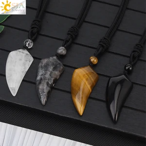 Wolf Tooth Necklace Pendant for Men and Women Amulet Natural Crystal, Pingentes Ophestist Tiger Eye Halloween Jewelry Crystals Natural Stones True Natural Stones Penders Men's H247 Leather 12 Main sales pendant natural stone - №1